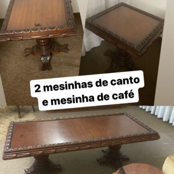 Conjunto de mesas de madeira entalhada — estilo Vitoriano
